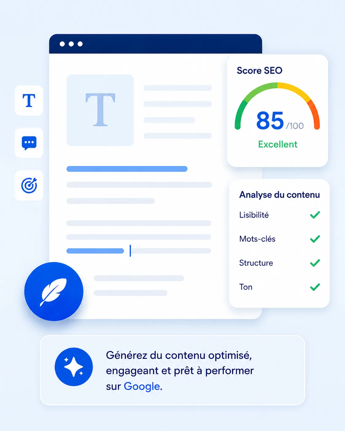 Copywriting SEO GoMySeo — génération de contenu optimisé SEO : articles de blog, pages de vente, balises méta et annonces Google Ads